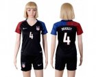Womens USA #4 Bradley Away Soccer Country Jersey