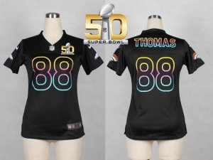 Women Nike Broncos #88 Demaryius Thomas Black Super Bowl 50 NFL Fashion Jersey