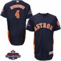 Astros #4 George Springer Navy Blue Flexbase Authentic Collection 2017 World Series Champions Stitched MLB Jersey