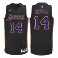 Mens Adidas Los Angeles Lakers #14 Brandon Ingram Swingman Black(Purple NO.) NBA Jersey