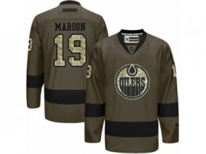 Mens Reebok Edmonton Oilers #19 Patrick Maroon Authentic Green Salute to Service NHL Jersey