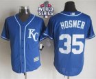 Kansas City Royals #35 Eric Hosmer Blue Alternate 2 New Cool Base W 2015 World Series Patch Stitched MLB Jersey