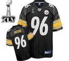 Pittsburgh Steelers #96 Ziggy Hood 2011 Super Bowl XLV black