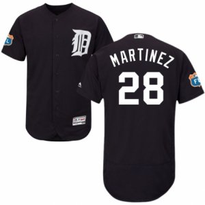 Men\'s Majestic Detroit Tigers #28 J. D. Martinez Navy Blue Flexbase Authentic Collection MLB Jersey