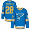 Mens Reebok St. Louis Blues #28 Kyle Brodziak Authentic Blue 2017 Winter Classic NHL Jersey