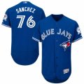 Mens Majestic Toronto Blue Jays #76 Tony Sanchez Blue Flexbase Authentic Collection MLB Jersey
