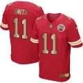 Nike Kansas City Chiefs #11 Alex Smith Red Team Color Mens Stitched NFL Elite Gold Jersey