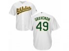 Youth Majestic Oakland Athletics #49 Kendall Graveman Authentic White Home Cool Base MLB Jersey