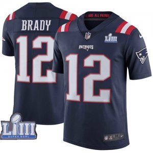 Nike Patriots #12 Tom Brady Navy Youth 2019 Super Bowl LIII Color Rush Limited Jersey