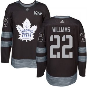 Mens Toronto Maple Leafs #22 Tiger Williams Black 1917-2017 100th Anniversary Stitched NHL Jersey