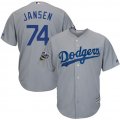 Dodgers #74 Kenley Jansen Gray 2018 World Series Cool Base Player Jersey