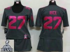 2013 Super Bowl XLVII Women NEW NFL baltimore ravens #27 ray rice dk.grey(breast cancer awareness)