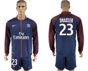 2017-18 Paris Saint-Germain 23 DRAXLER Home Long Sleeve Soccer Jersey