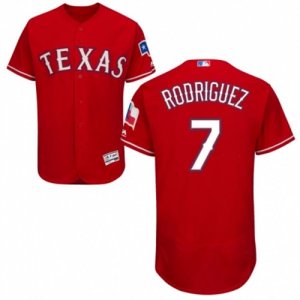 Mens Majestic Texas Rangers #7 Ivan Rodriguez Red Flexbase Authentic Collection MLB Jersey