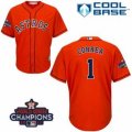 Astros #1 Carlos Correa Orange New Cool Base 2017 World Series Champions Stitched MLB Jersey