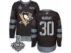Mens Adidas Pittsburgh Penguins #30 Matt Murray Premier Black 1917-2017 100th Anniversary 2017 Stanley Cup Final NHL Jersey