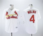 St. Louis Cardinals #4 Yadier Molina White Cool Base Jersey