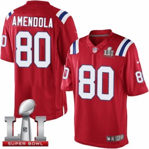 Youth Nike New England Patriots #80 Danny Amendola Elite Red Alternate Super Bowl LI 51 NFL Jersey