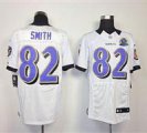 Nike Ravens #82 Torrey Smith White With Hall of Fame 50th Patch NFL Elite Jersey