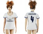 Womens Real Madrid #4 Sergio Ramos Home Soccer Club Jersey