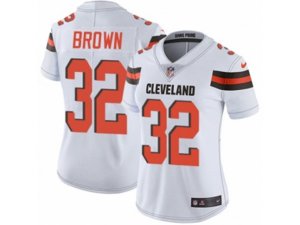 Women Nike Cleveland Browns #32 Jim Brown Vapor Untouchable Limited White NFL Jersey