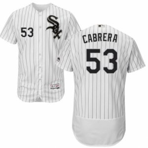 Men\'s Majestic Chicago White Sox #53 Melky Cabrera White Black Flexbase Authentic Collection MLB Jersey