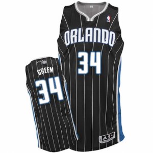Mens Adidas Orlando Magic #34 Jeff Green Authentic Black Alternate NBA Jersey