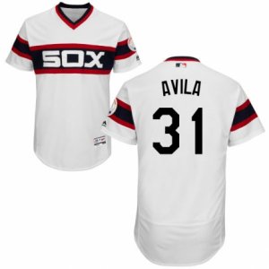 Men\'s Majestic Chicago White Sox #31 Alex Avila White Flexbase Authentic Collection MLB Jersey