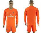 AC Milan Blank Orange Goalkeeper Long Sleeves Soccer Club Jersey