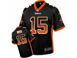 Mens Nike Cincinnati Bengals #15 John Ross Elite Black Drift Fashion NFL Jersey