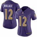Women's Nike Baltimore Ravens #12 Mike Wallace Limited Purple Rush NFL Jersey