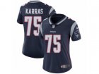 Women Nike New England Patriots #75 Ted Karras Vapor Untouchable Limited Navy Blue Team Color NFL Jersey