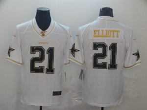 Nike Cowboys #21 Ezekiel Elliott White Gold Vapor Untouchable Limited Jersey