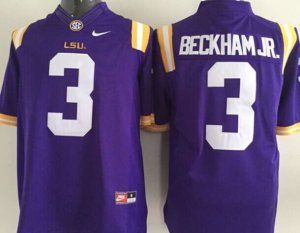 NCAA 2015 LSU Tigers #3 Beckham jr purple jerseys