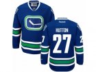 Mens Reebok Vancouver Canucks #27 Ben Hutton Authentic Royal Blue Third NHL Jersey