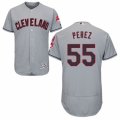 Mens Majestic Cleveland Indians #55 Roberto Perez Grey Flexbase Authentic Collection MLB Jersey