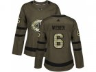 Women Adidas Montreal Canadiens #6 Shea Weber Green Salute to Service Stitched NHL Jersey