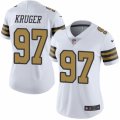 Women's Nike New Orleans Saints #97 Paul Kruger Limited White Rush NFL Jersey