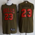 Bulls #23 Michael Jordan Olive Nike Swingman Jersey