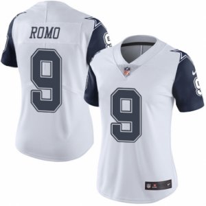 Women\'s Nike Dallas Cowboys #9 Tony Romo Limited White Rush NFL Jersey