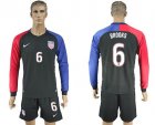 USA #6 Brooks Away Long Sleeves Soccer Country Jersey