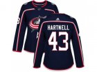 Women Adidas Columbus Blue Jackets #43 Scott Hartnell Navy Blue Home Authentic Stitched NHL Jersey