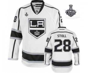 nhl jerseys los angeles kings #28 stoll white-black[2014 stanley cup]