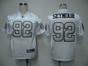 NFL Oakland Raiders #92 Richard Seymour white[grey number]