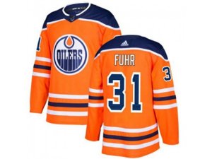 Adidas Edmonton Oilers #31 Grant Fuhr Orange Home Authentic Stitched NHL Jersey
