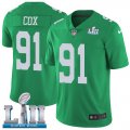 Youth Nike Eagles #91 Fletcher Cox Green 2018 Super Bowl LII Vapor Untouchable Limited Jersey