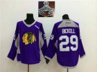 NHL Chicago Blackhawks #29 Bryan Bickell Purple Practice 2015 Stanley Cup Champions jerseys