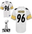 Pittsburgh Steelers #96 Ziggy Hood 2011 Super Bowl XLV white