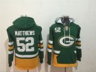 Green Bay Packers #52 Clay Matthews Green All Stitched Hooded Sweatshirt