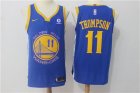Warriors #11 Klay Thompson Blue Nike Authentic Jersey